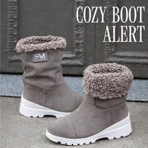 BrandNew Sam Edelman Kaylie Suede Shearling WaterProof Snow Boots Dark Camel 6.5